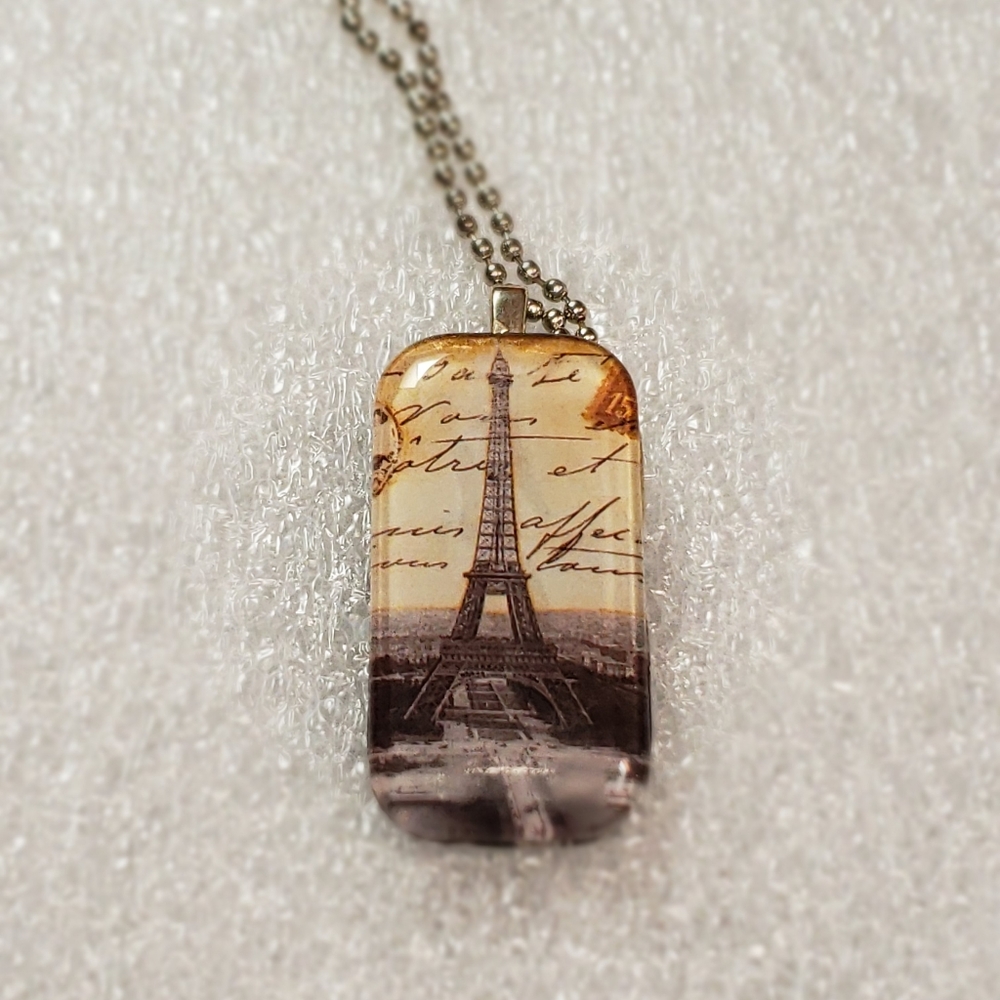 Glass Altered Art Necklace